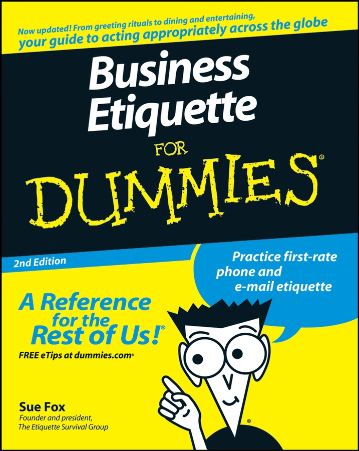 Business Etiquette For Dummies book cover