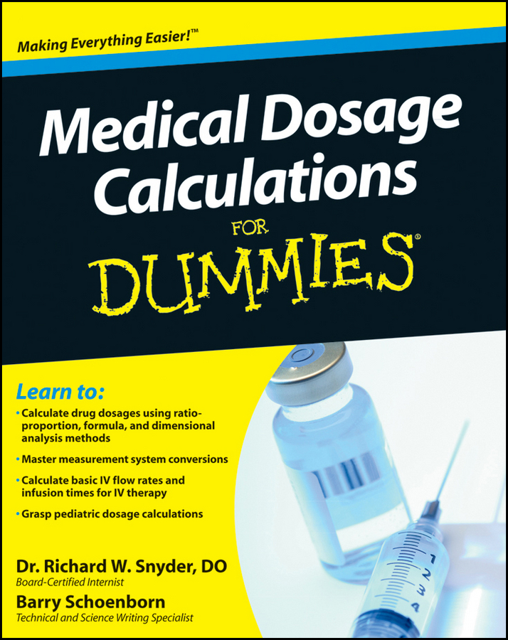Medical Dosage Calculations For Dummies book cover