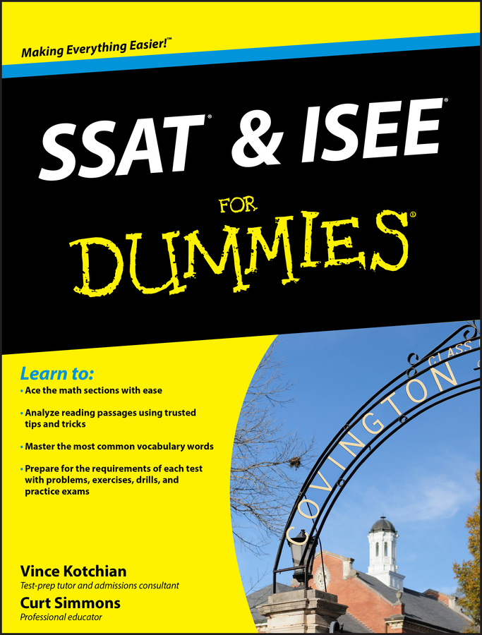 SSAT and ISEE For Dummies book cover
