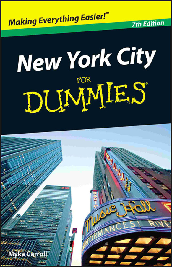 New York City For Dummies book cover