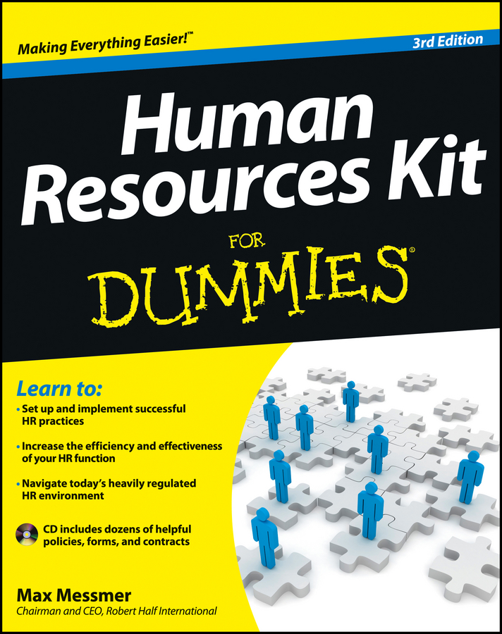 Human Resources Kit For Dummies book cover