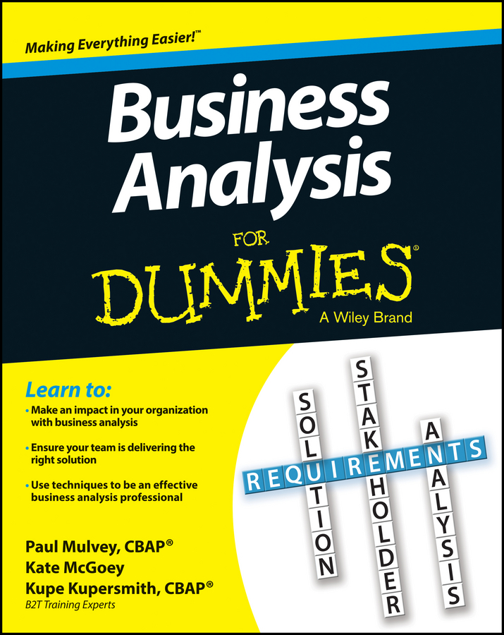 Business Analysis For Dummies book cover