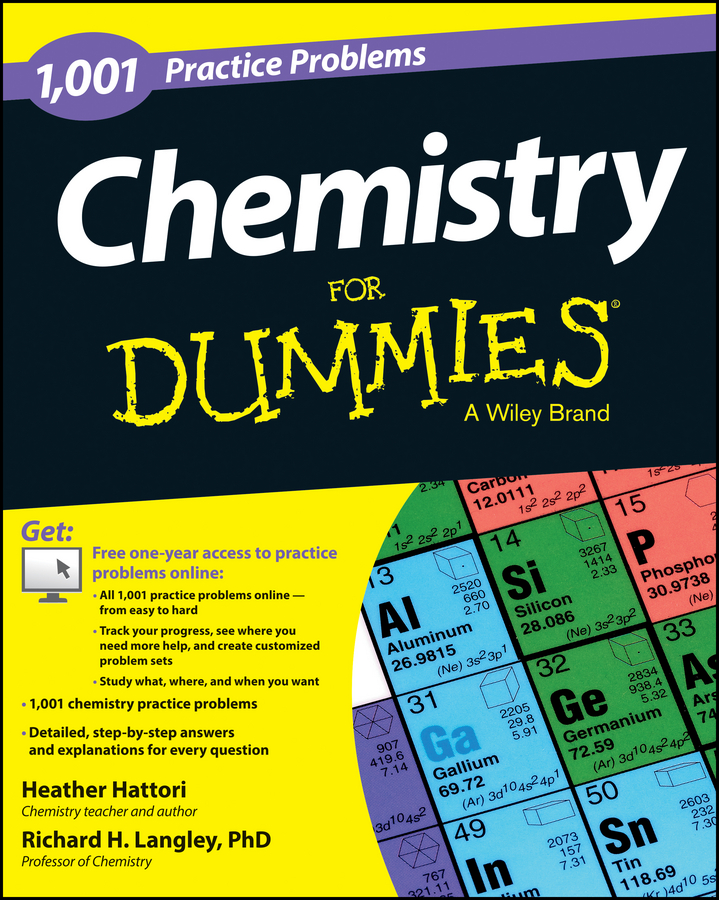 Chemistry: 1001 Practice Problems For Dummies (+ Free Online Practice) book cover