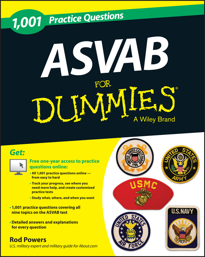 1,001 ASVAB Practice Questions For Dummies (+ Free Online Practice) book cover