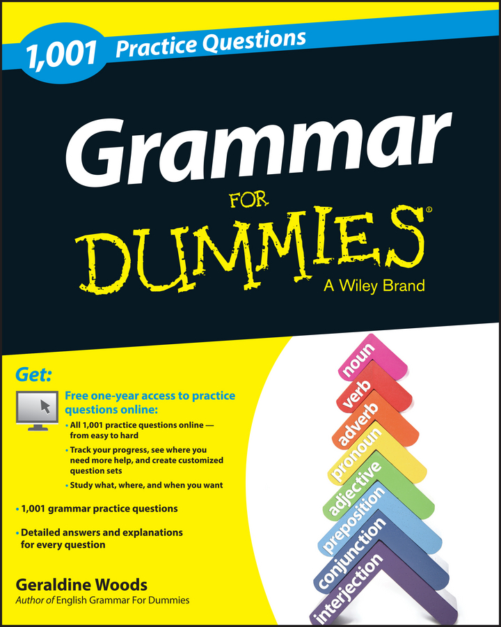 Grammar: 1001 Practice Questions For Dummies (+ Free Online Practice) book cover