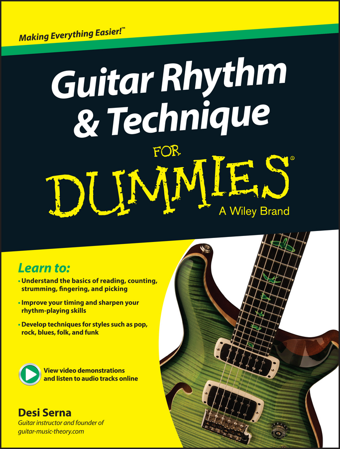 Guitar Rhythm and Techniques For Dummies, Book + Online Video and Audio Instruction book cover