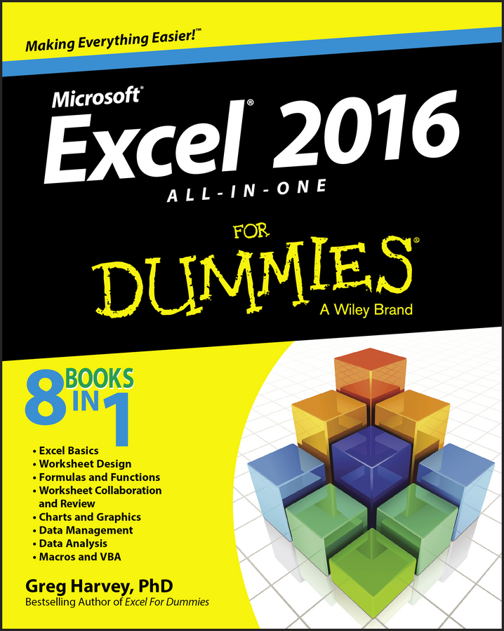 Excel 2016 All-in-One For Dummies book cover