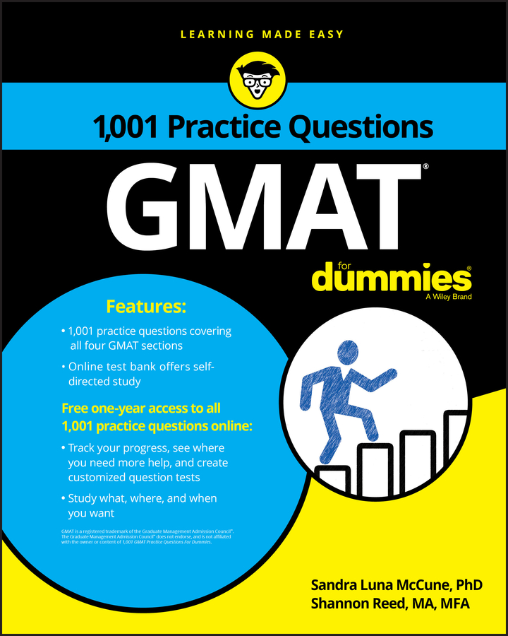 GMAT: 1,001 Practice Questions For Dummies book cover