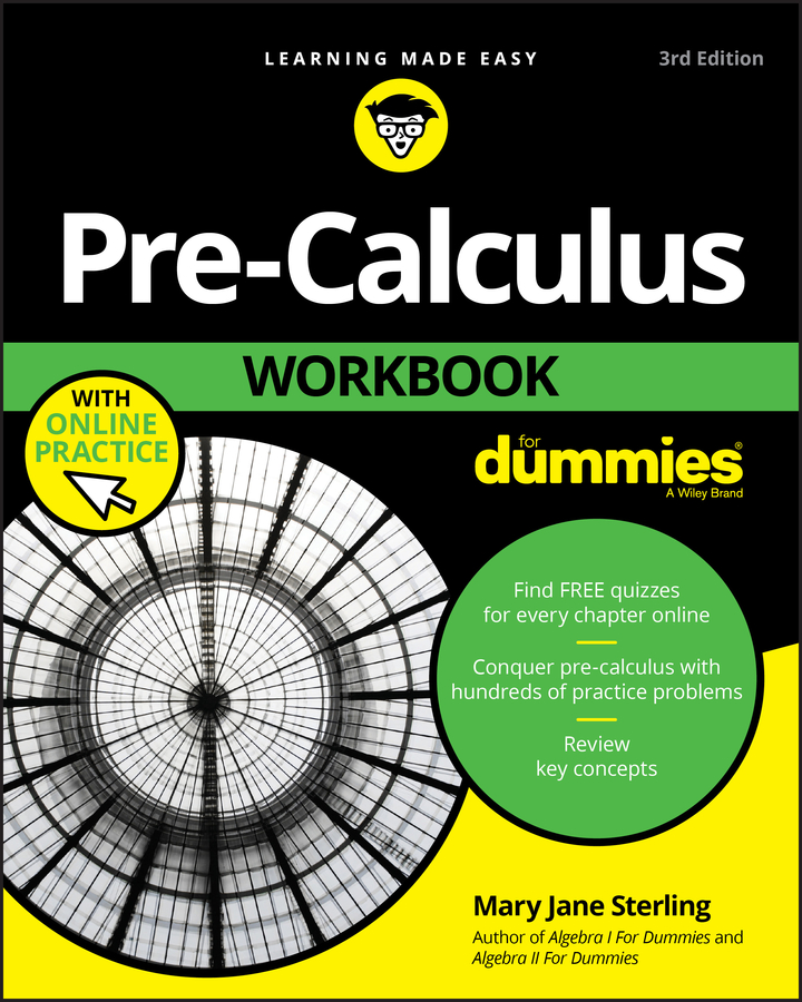 Pre-Calculus Workbook For Dummies book cover