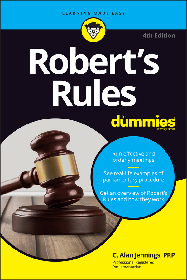 Robert's Rules For Dummies book cover