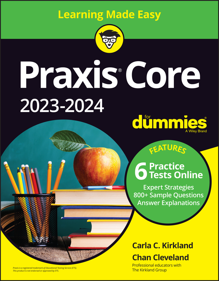Praxis Core 2023-2024 For Dummies book cover