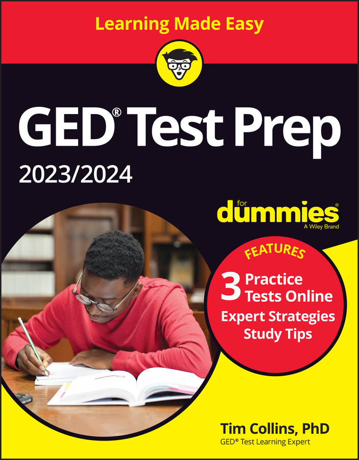 GED Test Prep 2023 / 2024 For Dummies with Online Practice book cover