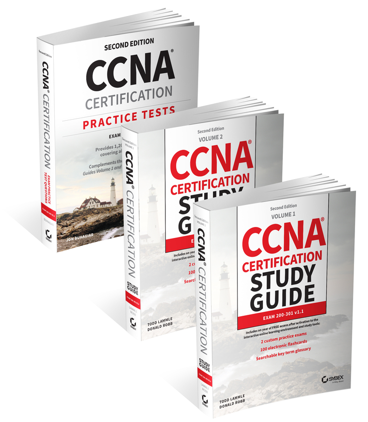 Picture of CCNA Certification Study Guide Volume 1, Volume 2, and Practice Tests Kit
